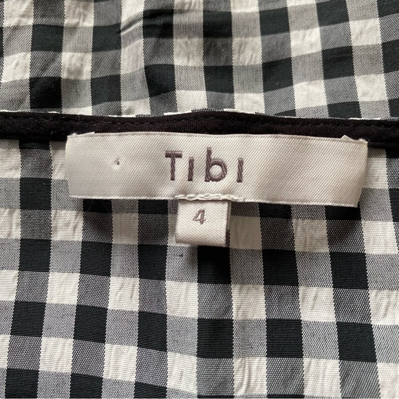 Tibi Black White Gingham Print Shift Dress Checkered Women’s Size 4 - Picture 10 of 12